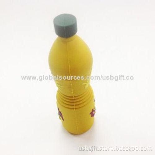 USB Disk, 2GB, PVC Material, Customized Bottle Shape, Promotional Gift